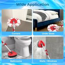 Cabeça de Reposição de Esfregão Giratório, Cabeça de Esfregão Tuoba que Pode Girar, Cabeça de Esfregão Giratório, Peças de Reposição da Cabeça de Esfregão Giratório, Efeito de Limpeza Aumentado em 40%, Toque Profundo e Remoção de Cabelos/Migalhas/Poeira, Pode Ser Lavado à Máquina e Fácil de Instalar, Limpeza Eficiente, Estrutura Resistente, Durável