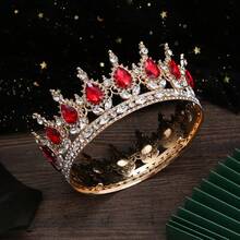 2 pièces/set Ensemble de couronne de strass en forme de larme pour anniversaire, couronne dorée reine d'anniversaire avec bretelle, accessoires pour cheveux joyeux anniversaire pour femmes, décorations de fête