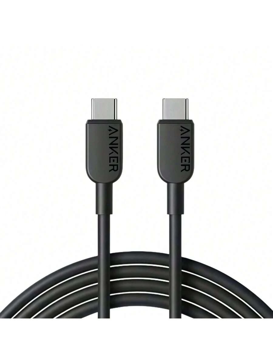 anker A81E Type-C Charging Cable, Durable Braid, 100W Power, Smart Chip Protection, Compatible With Tablets, Laptops, And Smartphones, High-Efficiency Data Transmission, Data Transfer And Charging 2-In-1, Black - Black - View 1