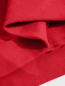 1 pièce Sweat-shirt-shirt unisexe en coton avec imprimé graphique de Noël, pull décontracté doux et respirant pour l'automne/l'hiver - Rouge - Voir 6