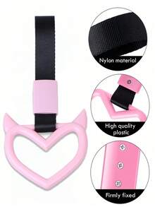 1Pc Rings Heart Shaped Car Handle Straps Drift Charm Rear Bumper Warning Ring Decor Subway Bus Broken Heart Handle For Car Interior