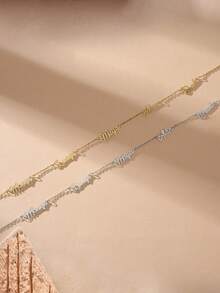 1pc Personalized Multi-Name Custom Necklace, Gold/Silver Fashion, 2/3/4/5 English Name Customized Stainless Steel Necklace Jewelry Gift For Men & Women,Chic Autumn, Utilitarian Chic, Delicate Romance, Look Glamour