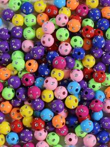 50 قطعة من الخرز الملون المطلي بالفضة ذو الثقب المستقيم قياس 10 مم من الراين الأكريليك، إكسسوارات صنع المجوهرات DIY للأساور والمجوهرات، خرز فضفاض