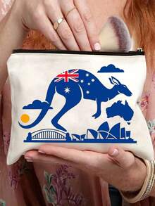 Fun Makeup Bag, Australian Theme Lightweight Makeup Bag,Canvas Charger Cable Storage Bag - Non-Waterproof ,Australian Small Animal Series Print Bag, Portable Zipper Makeup Bag With Vibrant Australian Illustrations, Portable Toiletry Bag, Travel Makeup Bagtravel Essentials For Vacation Summer Holiday Back To School School Stuff Bag For School Travel Bag For Women Makeup Bag For Travel - Multicolor - View 6