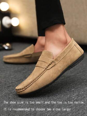 Mocasines casuales nuevos para hombres, zapatos versátiles tipo moccasín, zapatos tipo pescador sin cordones, zapatos holgados, zapatos de lona planos tipo náutico para hombres, zapatos formales negros, zapatos de lona casuales (corren pequeños y estrechos, por favor pida un tamaño talla grande grande)