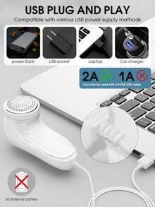 Portable Hair Remover, USB Powered - For Clothes, Fabrics, Bedding, Carpets, Sofas Effective Fabric Shaver - Removes Lint Balls, Fluff, Suitable For Daily Use At Home!, Clothes Lint Remover With, Clothes Lint Remover