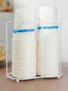 1pc Luxury Paper Cup Holder, Disposable Cup Organizer, Water Dispenser Cup Rack, Tabletop Paperless Easy Cup Holder, Cup Dispenser, Creative Cup Rack, Hygienic, Tidy