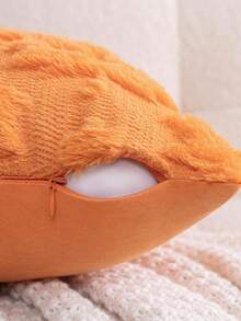 1pc/2pcs Maple Cushions, 18 X 18 Inches, Orange, Farm, Decoration, Autumn Harvest Theme, Festival, Synthetic Hair, Sofa, Bed Or Room - Orange - View 3