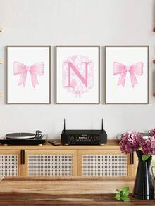 3 buc/set neînrămat personalizat nume pânză poster artă de perete, nume poster decor acasă, desene animate literă fluture element pânză poster, imprimat cameră copii living dormitor, cadou perfect de sărbători