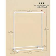 Clothes Rack Clothes Rail On Wheels Portable Garment Rack With 1 Clothes Hanging Rail MatchstickShaped Hooks Matte  UHSR170W01