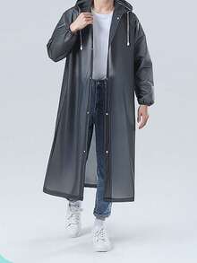 可重复使用带帽雨披，男女通用，EVA材质，轻便防水，适合学校、办公室、居家、旅行等各种场合，女士户外服装，非一次性便携成人雨披，批发价，EVA雨披，户外旅行透明款 - 彩色 - 查看 30