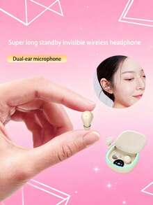 2025 Ultra - Mini Wireless Earbuds: Invisible Sports, Sleep, Work & Class Earphones With Deep Bass - White & Beige, Ideal For Daily Use, Perfect Gift For Students & Fitness Lovers