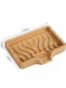 1pc Wooden Soap Dish Bamboo Soap Holder Handmade Soap Box - Multicolor - View 4