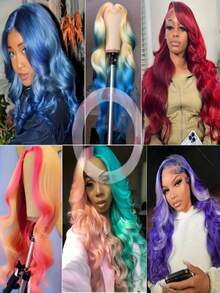 Platinum Blonde Colored Body Wave Lace Front Wigs Human Hair With Baby Hair 13x6 HD Transparent Wet And Wave Human Hair Wig For Women 250 Density Water Wave Glueless Wigs Human Hair Pre Plucked Bleached Knots - 米色 - 查看 9