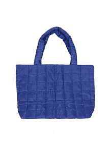 1pc Lightweight, Business Casual Ultra-Lightweight High-Capacity Quilted Tote Bag For Teen Girls Women College Students, Solid Color, Soft Underarm Shoulder Bag, Handbag For Daily Office Party, Casual Style Bag, School Supplies, School Tote Bag, Tote Bags For School, College Essentials