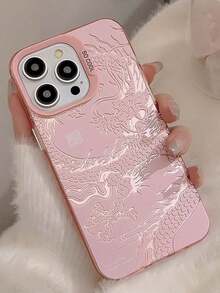 Pink Gucadi Chinese Style Electroplated Dragon Design 2020 New Year Couple Lens Frame Protective Case Compatible With Apple - Trong suốt màu đen - Xem 5