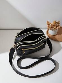 Fashionable New Quilted Seam Multilayer Crossbody Shoulder Bag For Women