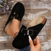 Comfy Platform Sandals With Thick Cork Bottom & Adjustable Strap - Casual Chic Women's Slippers For A Stylish Look - Đen 7 - Xem 10