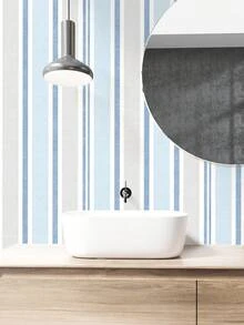 1 Roll 45cm X 200cm/300cm/500cm Peel And Stick Wallpaper, Modern Minimalist Striped Pattern, Gray And Beige, PVC Material, Suitable For Bathroom, Vanity, Bedroom, Closet, Entryway Decor - Multicolor - View 10
