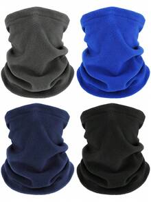 1PC Winter Neck Warmer Fleece Hood Windproof Face Mask, Suitable For Winter Skiing, Fishing, Hiking, Cycling - Multicolor - View 3