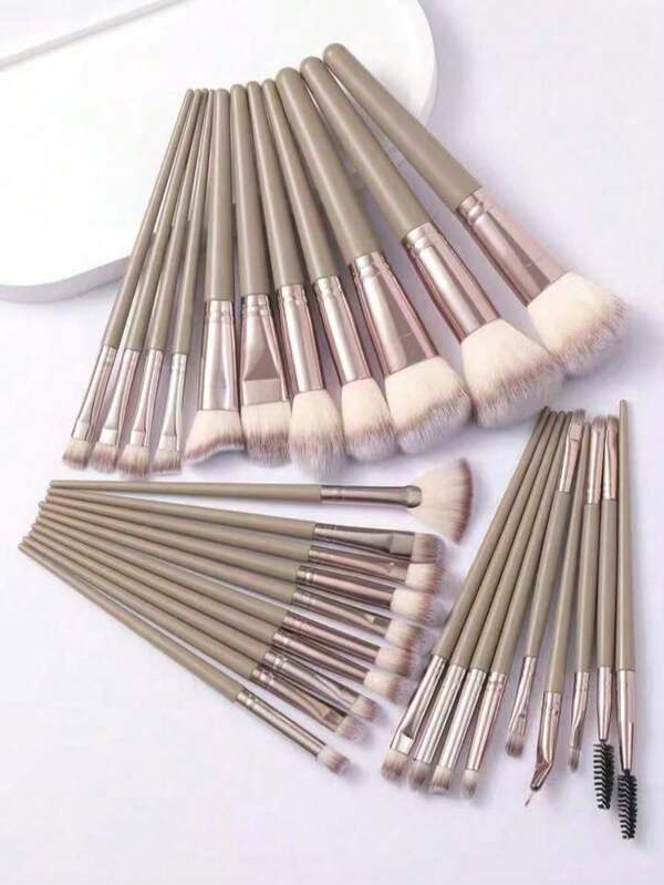 [Champagne Gold] 18-20-22-25-30 pinceaux de maquillage 22-25-30 pinceaux de maquillage… Ensembles de pinceaux estompeurs à paupières en poils synthétiques de qualité supérieure Outils cosmétiques