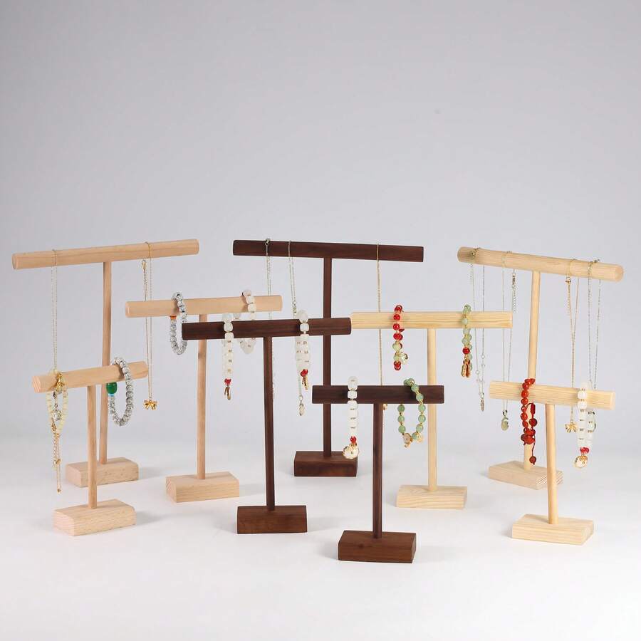 Jewelry Display Stand, Necklace Bracelet Holder Organizer, Minimalist Cylindrical Wooden Rack