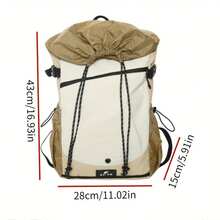 Zaino da donna in nylon leggero e resistente di grande capacità - Spallacci regolabili, chiusura a coulisse, zaino casual da viaggio, escursionismo e uso quotidiano (cachi/nero), zaino da viaggio