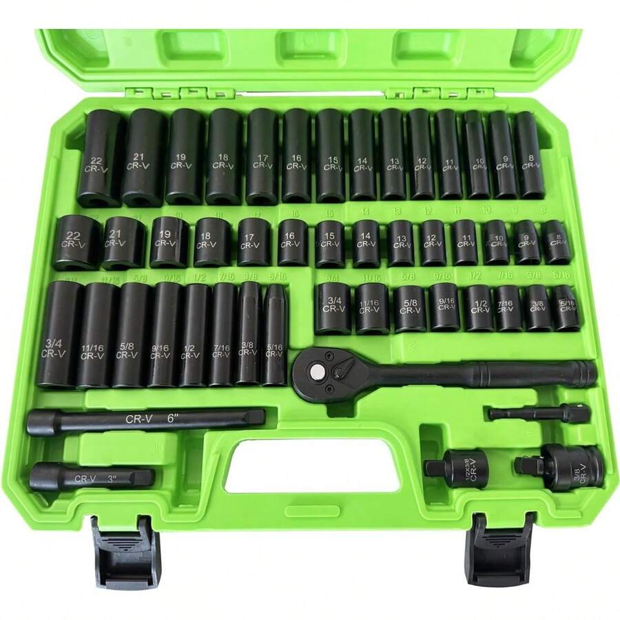 46-Piece Tool Set, Portable Storage Box, Car Repair Set, Combination Hardware Tools, Manual Machine Repair Set, Ratchet Wrench Set, Multi-Layer Iron Box, Multi-Functional Home Car Storage Portable Tool Box High-Quality Tool Set - Nhiều màu - Xem 1