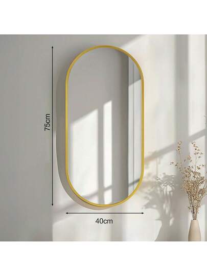 1pc 75x40cm/100x50cm Oval Bathroom Mirror, Wand Mounted Moderne Bedroom, Bathroom, Entryway, Living Room, Gallery Wall, Home view 5