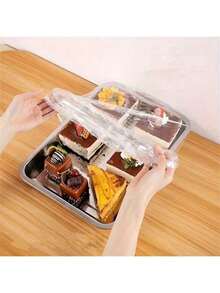 20/50个透明塑料食品托盘盖：适用于A+B尺寸小于70厘米/27.6英寸的托盘，是返校季必备品 - 彩色 - 查看 4