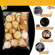 Clear Self Sealing Cellophane Cookie Bags, 4x6 Inches 100Pcs Cookie Bags Resealable Cello Bag For Packaging Cookies, Candy, Treat, Gifts, Snacks And Favors - Self Adhesive Wrappers - Xóa 5*7 - Xem 3