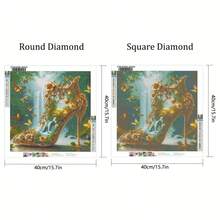 5D Diamond Painting Kit - Landscape High Heel Design, Handmade Round & Square Diamonds, Acrylic Crystal Mosaic Art, Suitable For Home And Office Decor, Perfect Gift