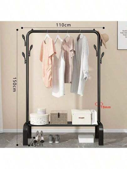 Een droogrek voor kleding, slaapkamer, huishoudelijk droogrek, eenvoudig kledingrek, balkonkledingrek, binnendroogrek met dubbele paal