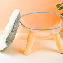 Cama para Gato Cpsula Nave Espacial, Cama para Gato Tazn Nido Transparente con Cojn, Cpsula Acrlica Nido Transparente, Cama Semicircular Elevada de Madera para Gato - inicial - Ver 4