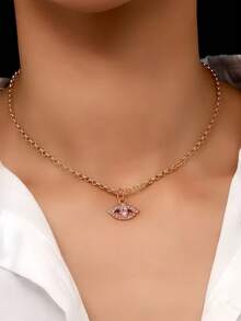 1pc Women's Simple & Fashionable Bow Pendant Necklace, Suitable For Daily Wear, Banquets, Parties, As Decorative Accessory, And An Ideal Gift For Holidays