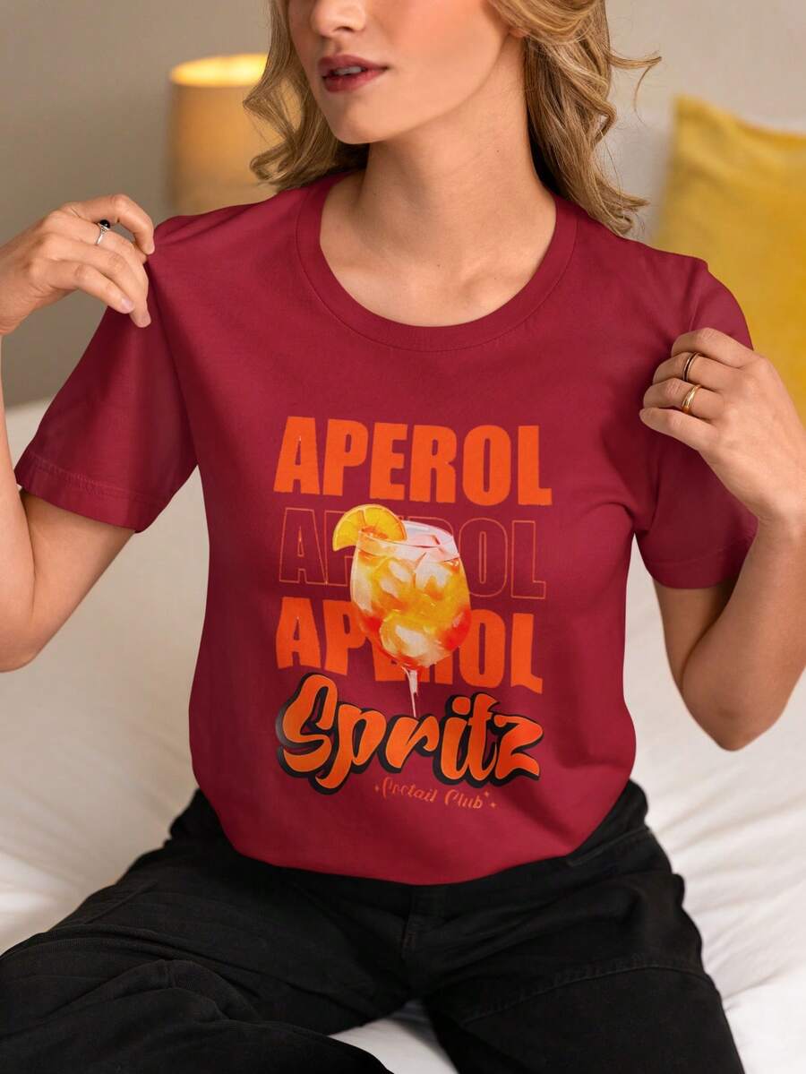 Camiseta Estampa Drink Retrô – Aperol Cocktail AG Emporio - Vinho - Visão 1
