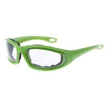 1 par de gafas para cebollas - Gafas salpicaduras de cocina y parrilla, protegen los ojos del aceite caliente y las especias, plástico duradero, negro/verde, adecuadas para cocinar, asar a la parrilla y en la preparación de alimentos, accesorio elegante y práctico