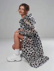 EVA Fashionable Leopard Print Rain Poncho - Lightweight, Portable, All-Season Raincoat With Adjustable Hood, Long Sleeves, And Side Pockets For Outdoor Activities, Stylish Rainwear, Raincoat, Leopard Print Cape, Poncho, Premium Rainwear,Spring Summer Picks,Brides Maid Gifts,Room,Bedroom Decor,Beach,Travel,For Men,For Women,Vacation,Cute Stuff,Mother's Day Gift,Bedroom Decor,Garden,Kitchen Decor,Summer,Beach,Travel Essentials,Room Decor,Squishy,Graduation - Multicolor - View 5