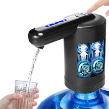 Dispensador de Agua Garrafon, Inalámbrico Dispensador de Agua Electrico con 2 Modos de Bombeo y Luz Nocturna, Bomba de Garrafon Portátil para Hogar, Oficina, Camping (Negro) - Negro - Ver 9