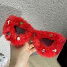 1 Peça Óculos de Plush Olho de Gato, Fofo e Engraçado, Retrô e Fashion, Óculos de Desejo Puro da Garota Quente em Formato de Coração