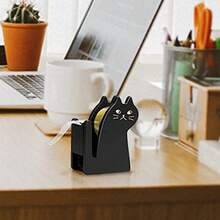 1-Piece Cute Cat Tape Dispenser - Vintage Wooden Desktop Tape Cutter With Included 1 Roll Tape - Adorable Office & Craft Room Essential For Wrapping, Scrapbooking & DIY Projects - Kawaii Workspace Decor, Gift Wrapping Assistant, Back-To-School Supply, Arts & Crafts Must-Have, Home Organization Tool