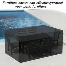 600D Patio Furniture Cover, Heavy Duty Outdoor Furniture Cover, Sofa Set Table & Chair Cover, 137*57*35 Inches,Women's Day,Travel Essentials,Wedding Favours,Y2k,Bedroom,Car Accessories Women,Kitchen Decor,Kitchen Decor,Household Items - Black - View 4