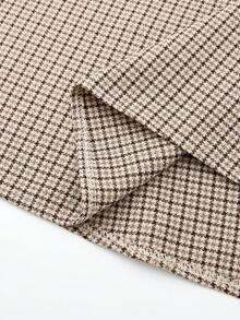 女士时尚格子A字裙，百搭优雅，宽松显瘦 - 杏子咖啡 - 查看 7