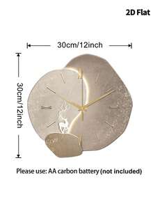 1 pieza Reloj de pared de arte abstracto de alta gama de 12 pulgadas/16 pulgadas, movimiento de cuarzo súper silencioso, sin sonido de tic-tac, adecuado para decoración de habitaciones, decoración del hogar, decoración de la sala de estar, decoración de paredes del dormitorio, decoración de paredes, decoración del aula