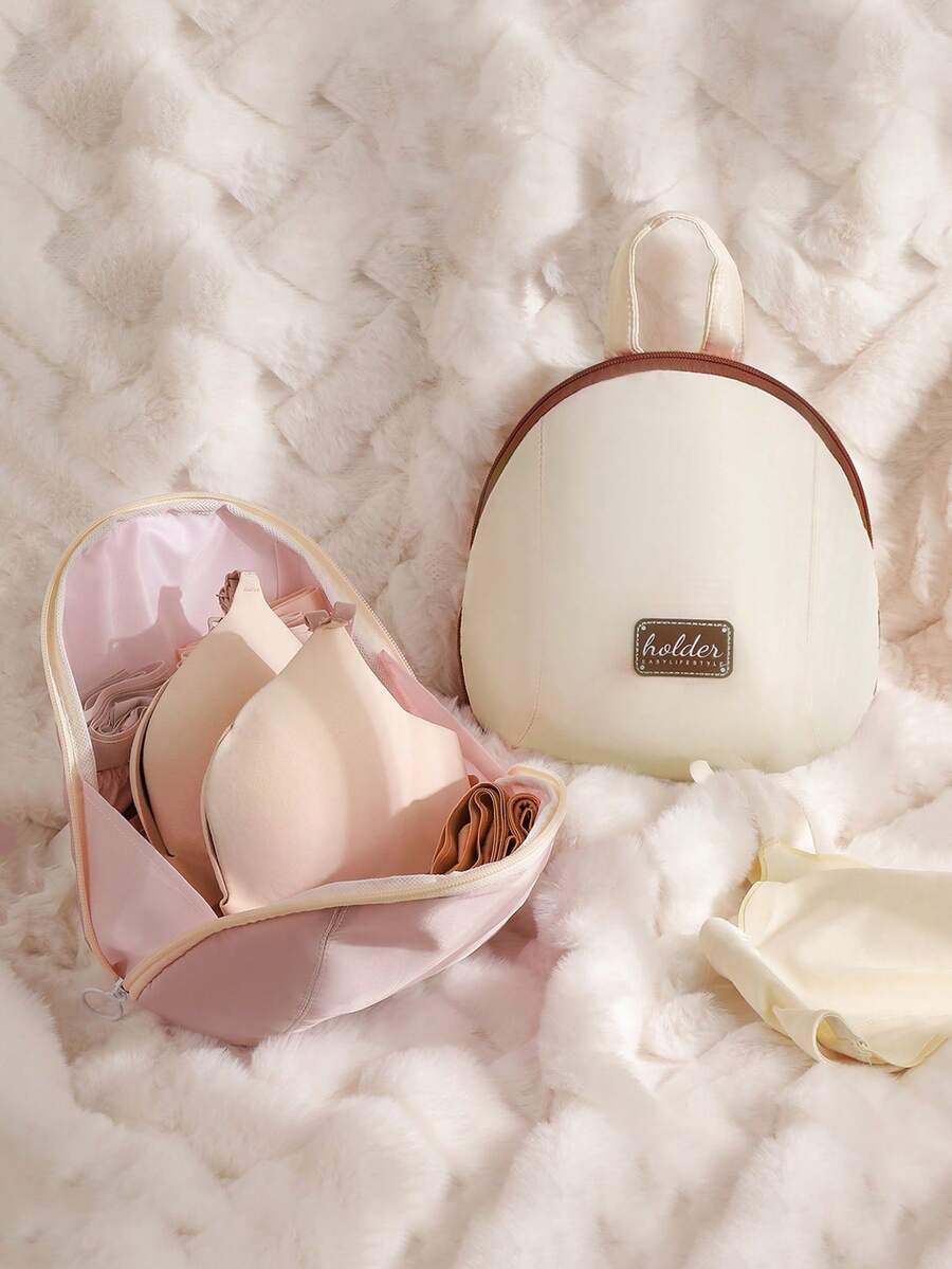 女士旅行文胸收纳袋，便携式行李收纳袋，多隔层收纳袋，可收纳衣物、文胸和配饰，是行李箱和随身行李的理想之选 - 彩色 - 查看 1