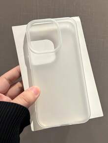 Ốp lưng điện thoại TPU màu trơn siêu mỏng trong mờ tương thích với iPhone 17 16 15 14 Pro Max Plus 12 13 11, mềm mại, trong suốt, chống sốc, mỏng nhẹ, vỏ TPU bảo vệ mặt sau, quà tặng mùa xuân - màu trắng mờ - Xem 2