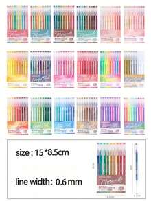 Bolígrafos de dibujo de mano Languo de 204 colores, 0.6mm, marcadores de alta calidad, marcadores de escritura y pintura a mano apilables de colores, cobertura fuerte, flujo de tinta uniforme, adecuados para regalos diarios