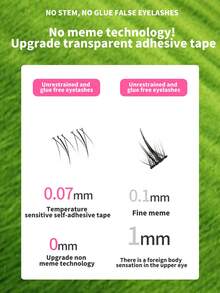 40pcs 5-Row Flaming Lashes Set, Faux Mink, Glue-Free, 3-Second Application, C-Curl, Segmented, Natural Manga-Style Eyes, Transparent Band, Individual Lash Extension For Daily Makeup, DIY At Home, Soft And Easy To Use Lash Clusters, Lash Clusters, Individual Lashes, False Eyelashes