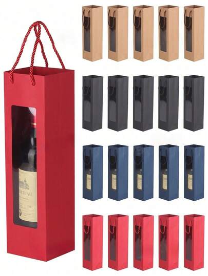 8pcs/Pack Christmas Wine Gift Bags, Wine Bottle Tote Bags With Handles, Black, White And Gold Large Capacity Bags Fit For Wine Bottles, Rectangular Wine Bottle Bags Suitable For Thanksgiving, Halloween, Easter, Graduation, Wedding, Christmas And Mother's Day