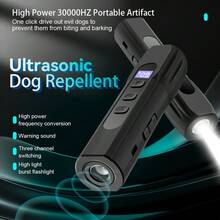1 Pc, Ultrasonic Dog Repellent Rechargeable Ultrasonic Dog Bark Deterrent With Digital Display - Portable Anti-Barking Training Device For Indoor Outdoor Use, Effective Behavior Aids To Stop Barking And Correct Bad Habits In Dogs,Daily Use